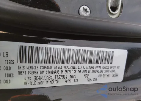 2020 Jeep Compass Sport 4X4 from USA, damaged, VIN 3C4NJDAB4LT137914